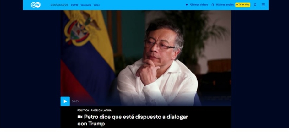 Entrevista del Presidente Gustavo Petro al canal alemán de noticias DW en el marco de la Cumbre Celac-UE