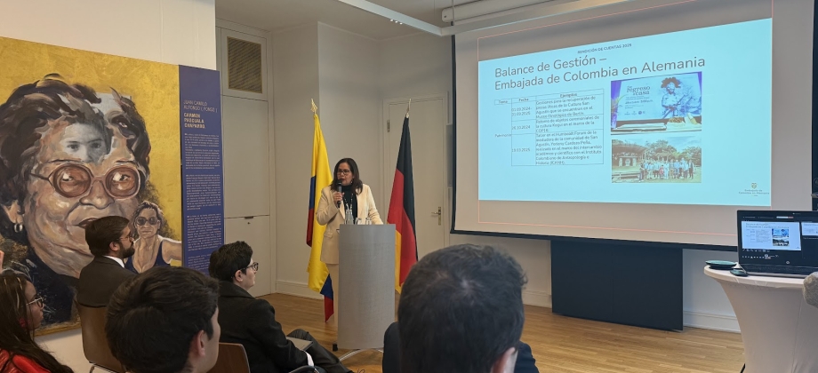Embajada de Colombia en Alemania, su Sección Consular en Berlín y el Consulado General de Colombia en Fráncfort del Meno realizaron el Espacio de Diálogo y Rendición de Cuentas en Alemania para el periodo 2024-2025
