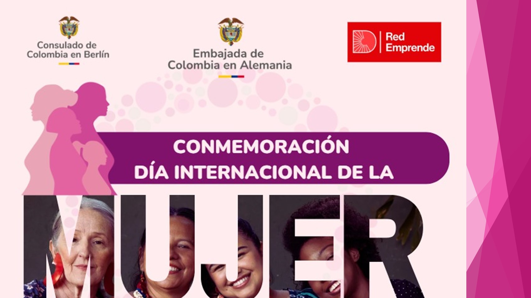 Embajada de Colombia en Alemania y su Sección Consular en Berlín invita a conmemorar el Día Internacional de la Mujer
