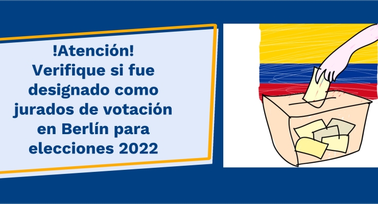 Designación jurados de votación en Berlín elecciones 2022 Colombia