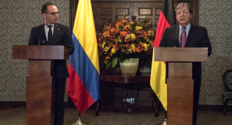 Los Ministros de Relaciones Exteriores de Colombia y Alemania, Carlos Holmes Trujillo y Heiko Maas, dialogaron sobre estabilización, convivencia pacífica y temas de la agenda bilateral